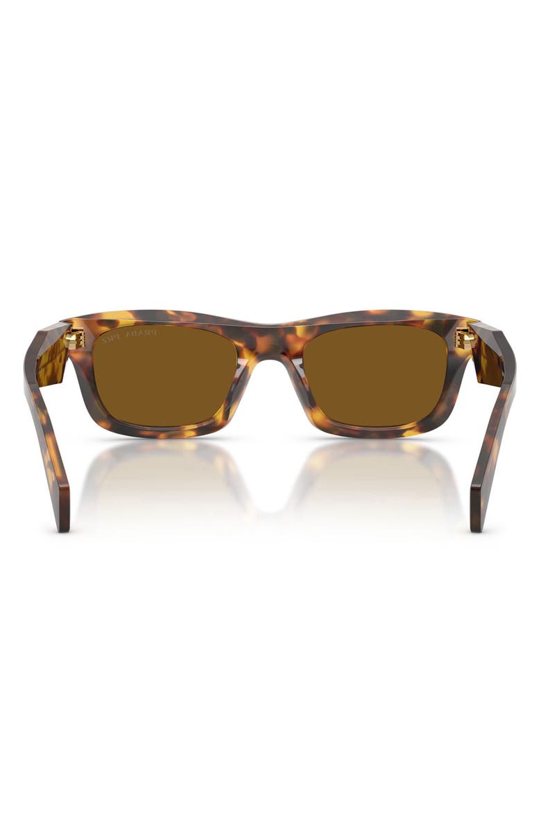 Prada 53mm Polarized Pillow Sunglasses, Alternate, color, Honey Tortoise / Brown Polar