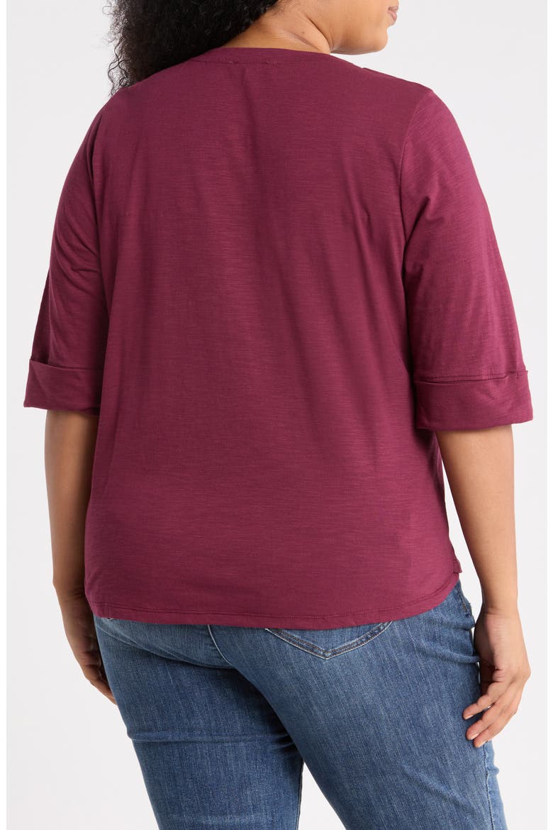 Henley Knit Top, Alternate, color, PLUM