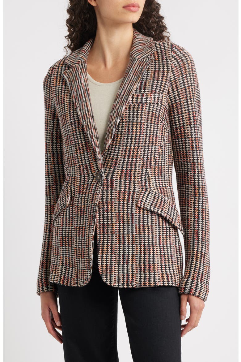 Plaid Femme Contour Knit Jacket, Alternate, color, PINK MULTI