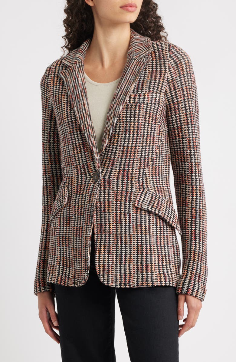 NIC+ZOE Plaid Femme Contour Knit Jacket, Alternate, color, Pink Multi