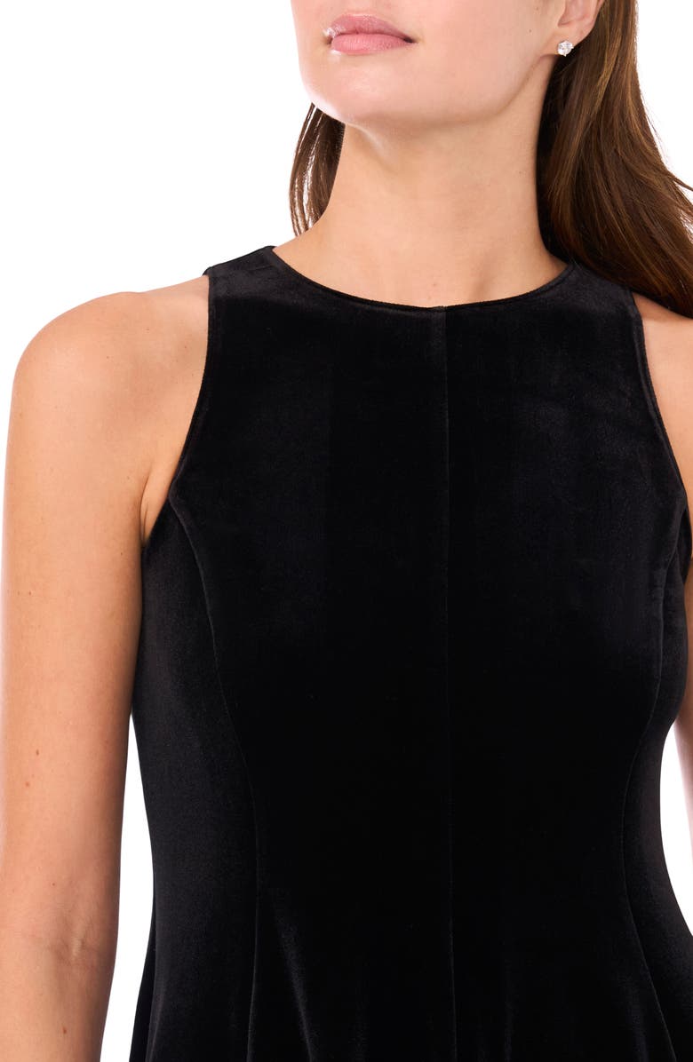 Halogen<sup>®</sup> Velour A-Line Midi Dress, Alternate, color, Rich Black