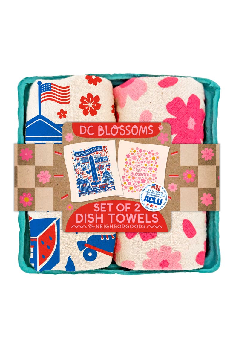 DC BLOSSOMS - Dish Towel Set of 2, Main, color, No Color