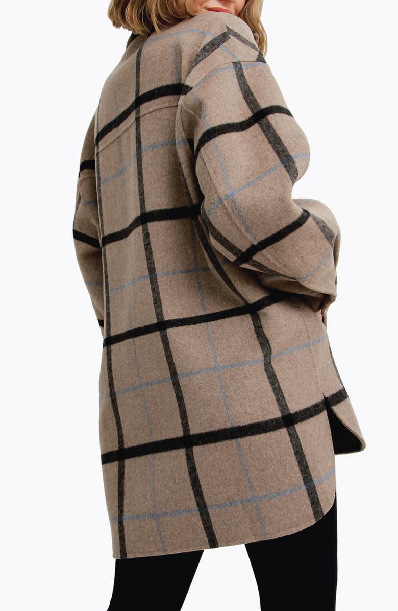 Belle & Bloom Rivers Edge Wool Blend Shirt Jacket, Alternate, color, Oat Plaid