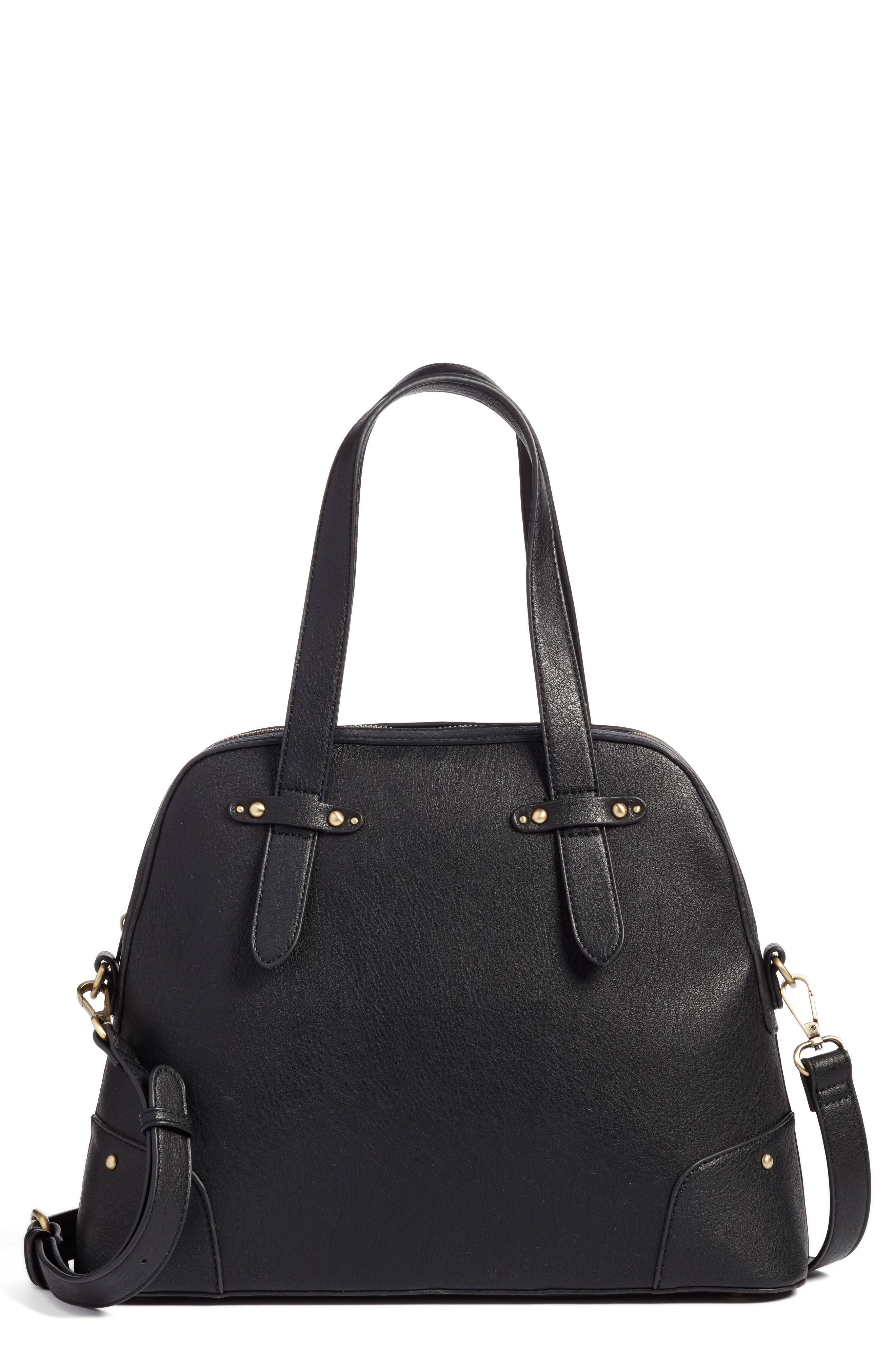 Sole Society Christie Faux Leather Satchel, Main, color, 