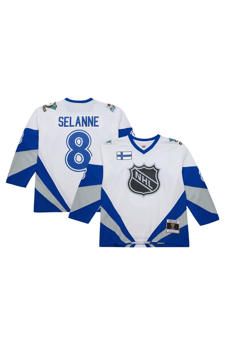 Mitchell & Ness Men's Mitchell & Ness Teemu Selanne White  1999 NHL All-Star Game Blue Line Player Jersey, Alternate, color, 