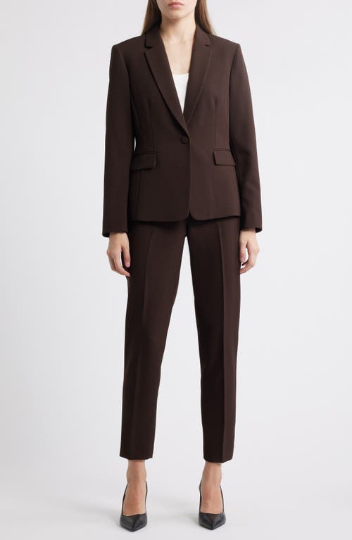 Tahari Asl One-button Crepe Jacket In Brown