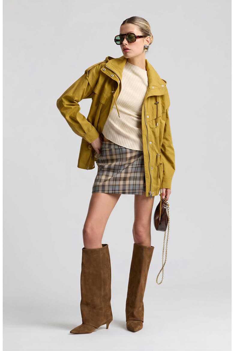 Hooded Drawstring Waist Jacket, Alternate, color, KIWI