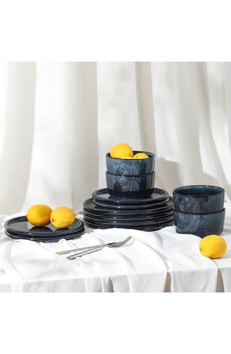 Stone Lain Eden Stoneware 24-Piece Dinnerware Set, Alternate, color, Dark Blue