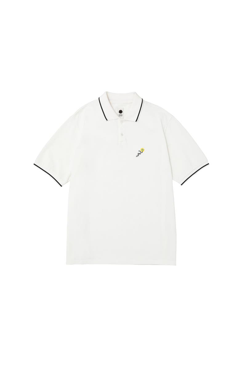 vowels Floral Polo, Main, color, Off White