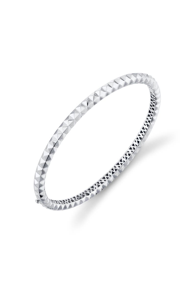 Mens Tetra 3 D Hinged Bangle Bracelet, Alternate, color, Silver