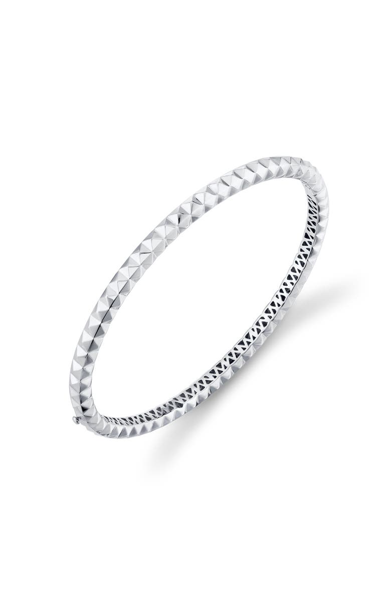 Michael M Mens Tetra 3 D Hinged Bangle Bracelet, Alternate, color, Silver