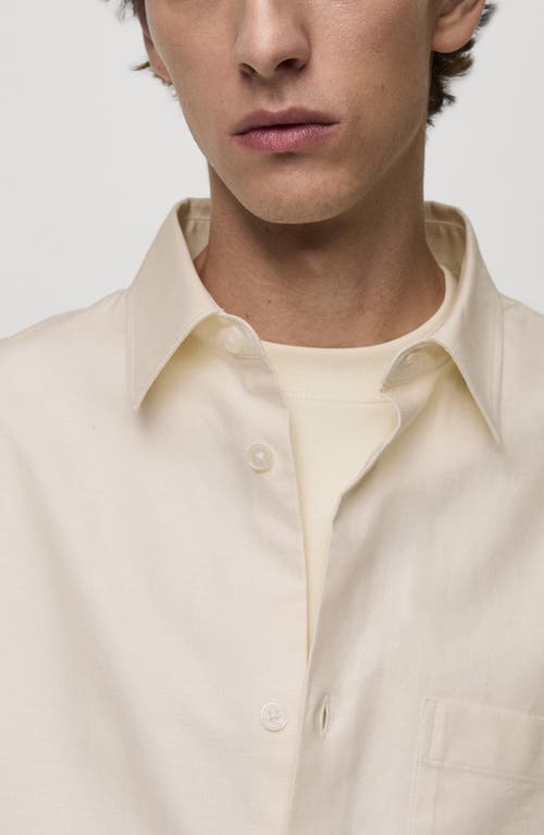 Mango Regular Fit Oxford Button-up Shirt In Vanilla