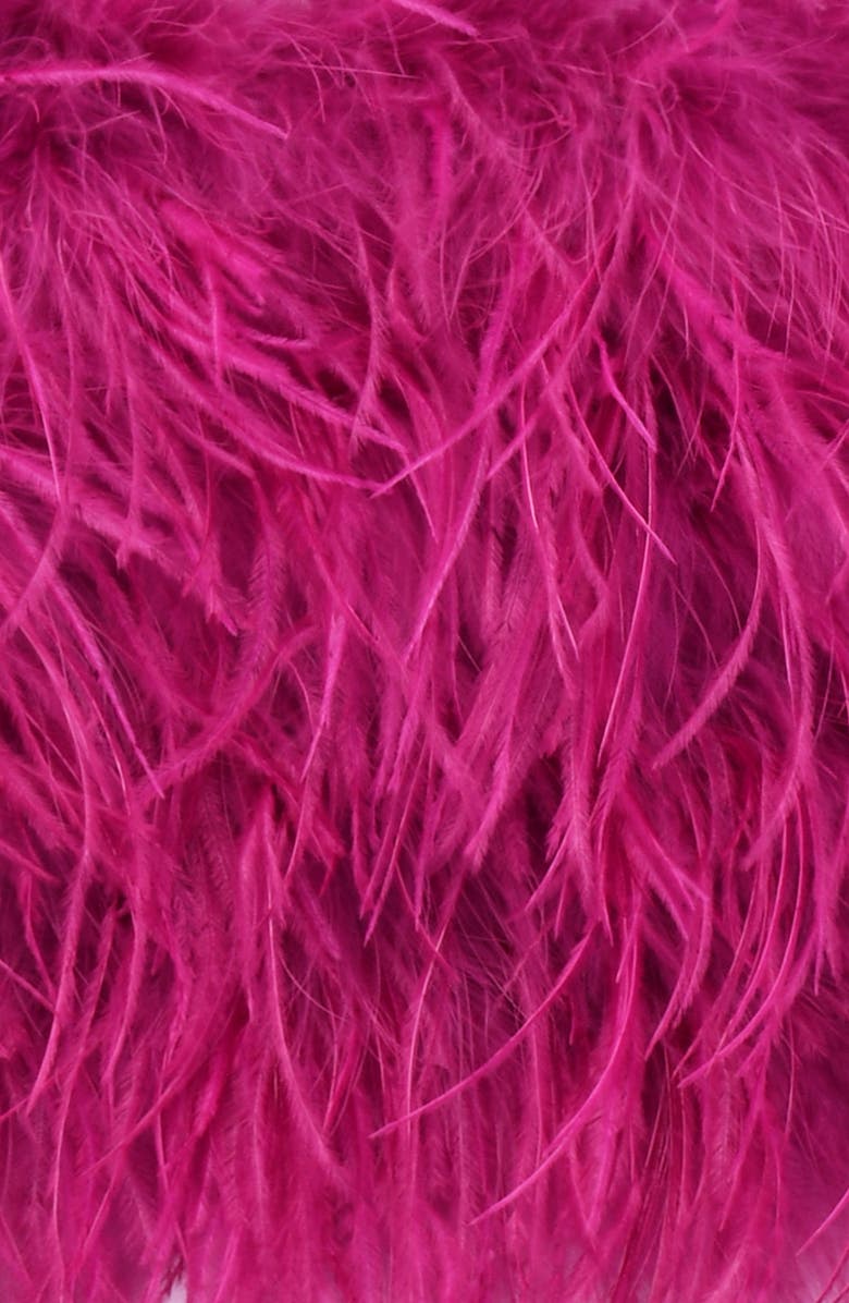 HOUSE OF CB Fenella Feather Strapless Crop Top, Alternate, color, Hot Pink