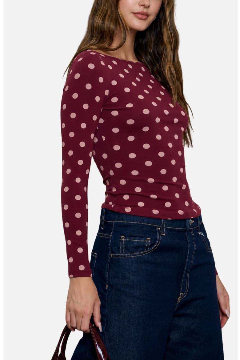 Long Sleeve Knit Top, Alternate, color, BURGUNDY