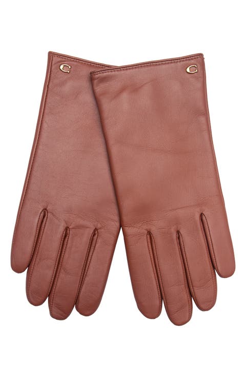 Sculpted C Wool Lined Leather Tech Gloves