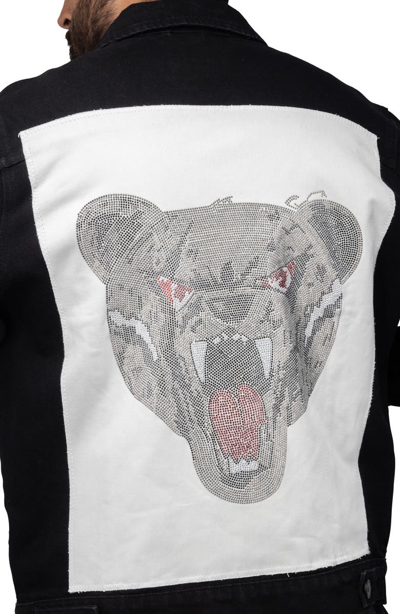XRAY Bear Growl Patch Denim Jacket, Alternate, color, 
