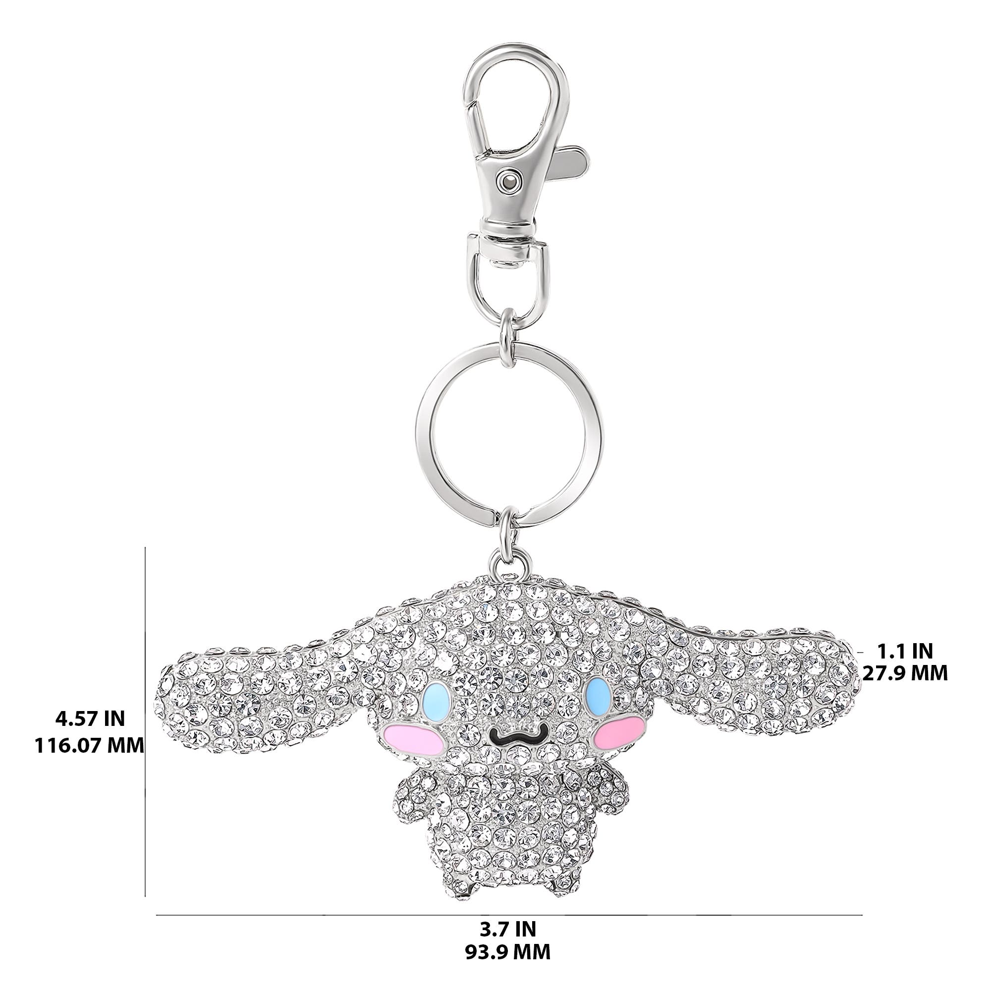 Hello Kitty Cinnamoroll Crystal-Embellished Keychain Travel Bag Charm, Alternate, color, Silver