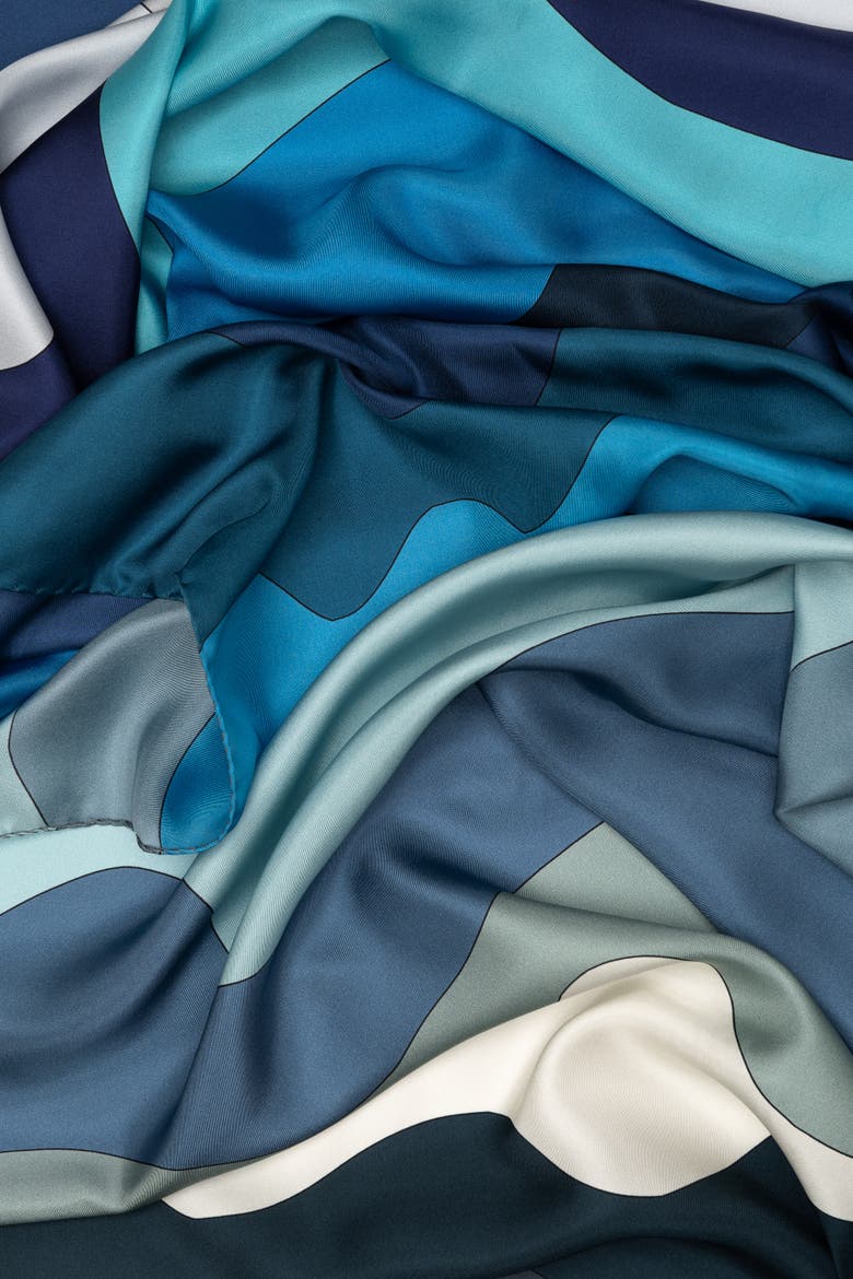 Onda - Silk Scarf Shawl, Alternate, color, Blue