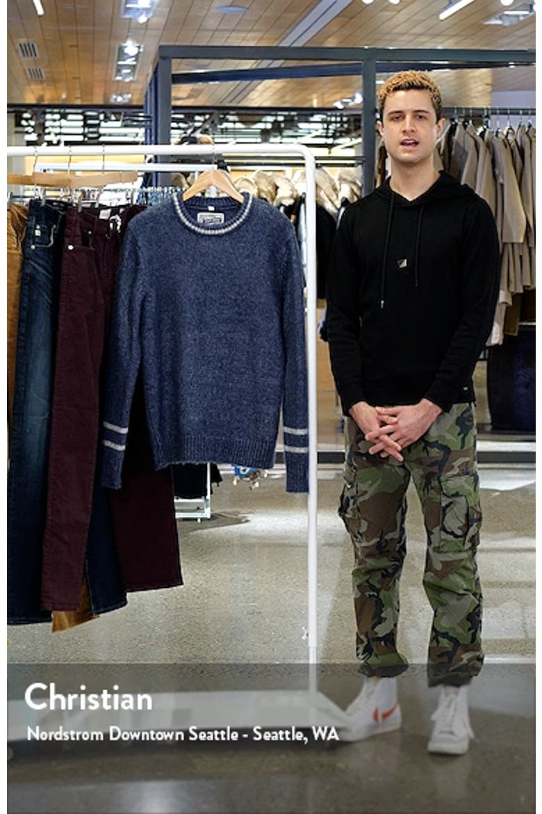 Stripe Trim Triple Blend Crewneck Sweater video