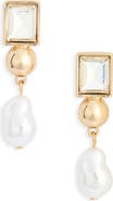 NORDSTROM RACK Cubic Zirconia Faux Pearl Drop Earrings