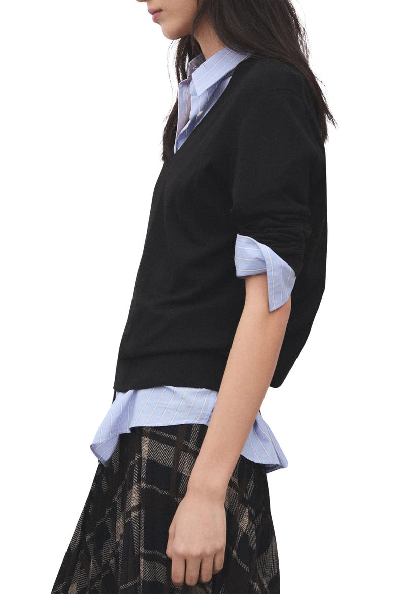 V-Neck Sweater, Alternate, color, BLACK