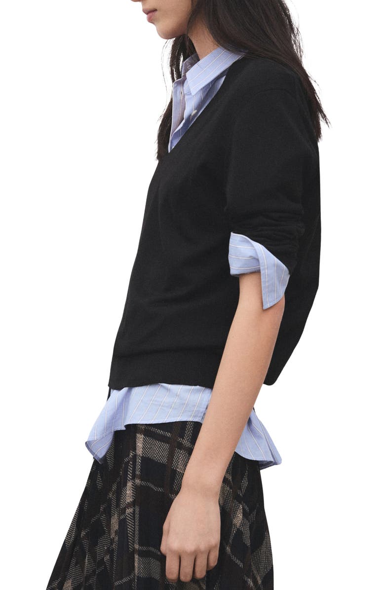 MANGO V-Neck Sweater, Alternate, color, Black