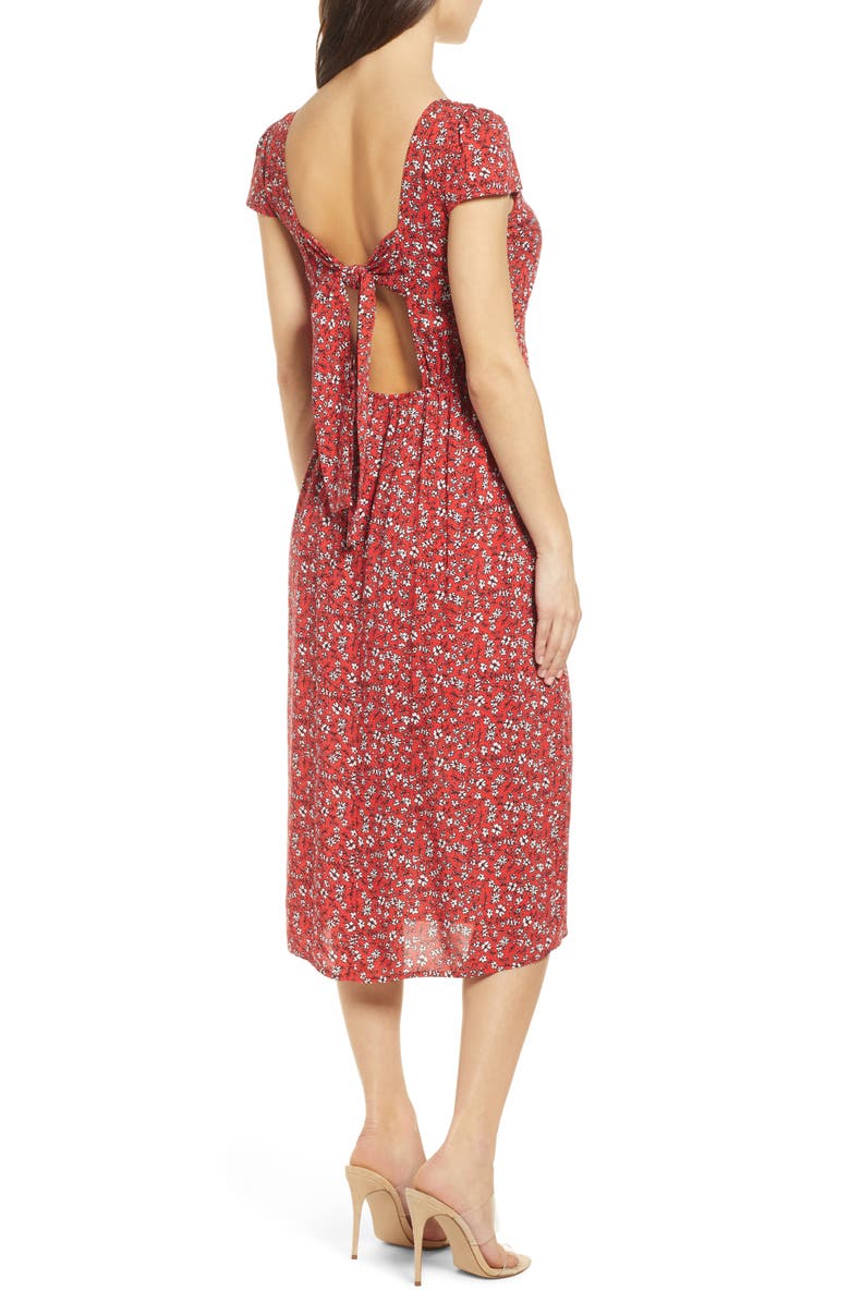 Row A Button Front Midi Dress, Alternate, color,