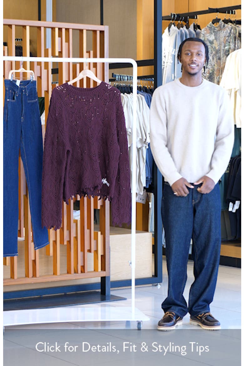 Open Stitch Cotton Crewneck Sweater video