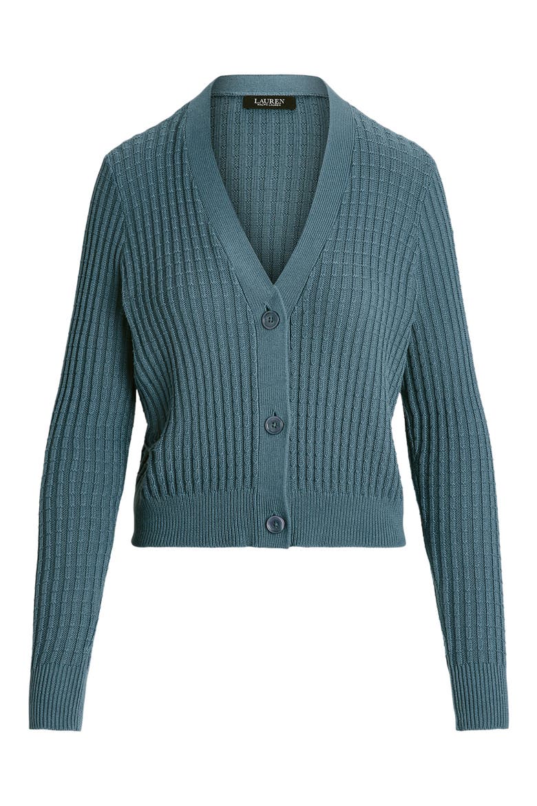 Crop Cotton Blend Cardigan, Alternate, color, BLUE DUSK
