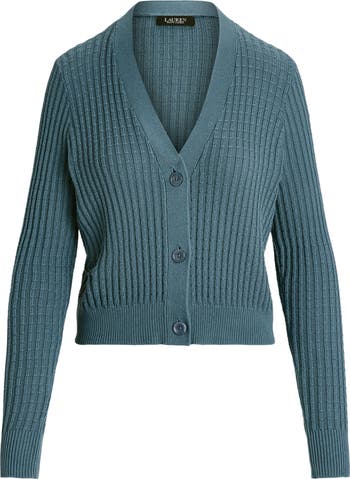 Lauren Ralph Lauren Crop Cotton Blend Cardigan | Nordstromrack