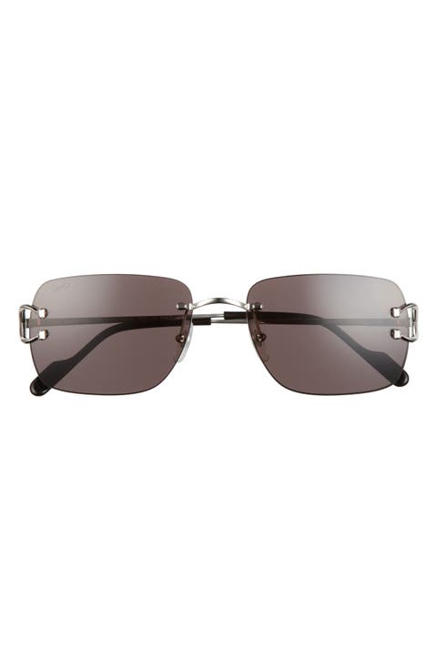 59mm Rimless Rectangular Sunglasses