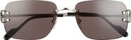 Cartier 59mm Rimless Rectangular Sunglasses