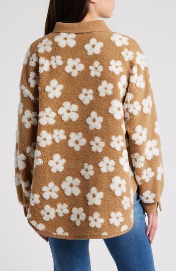 Daisy Floral High Pile Fleece Shacket