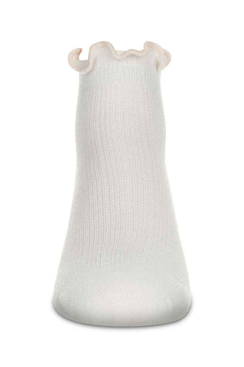 Colored Ruffle Anklet Socks, Alternate, color, Winter White-Pink