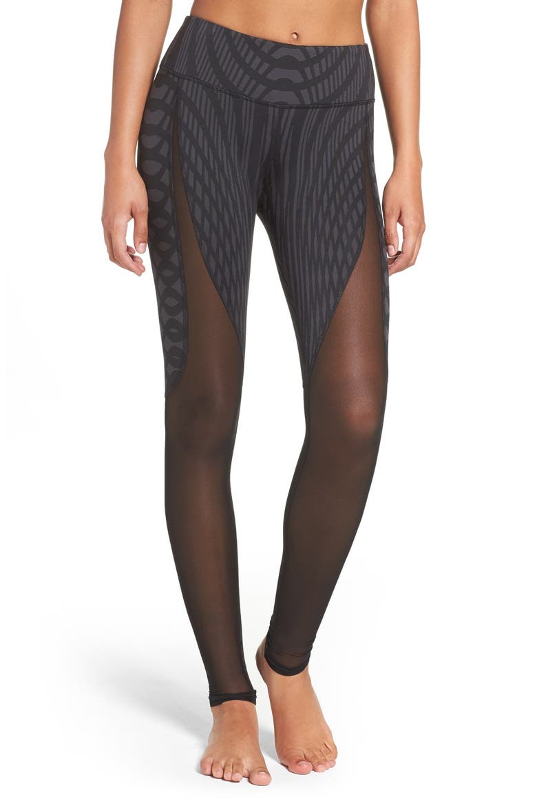 'Motion' Leggings, Main, color, BLACK ARCHES/ BLACKDNU
