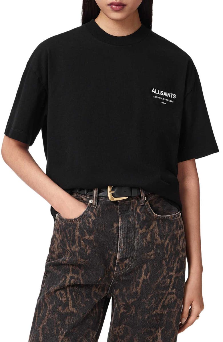 AllSaints Dreamer Etta Oversize Cotton Graphic T-Shirt, Main, color, 