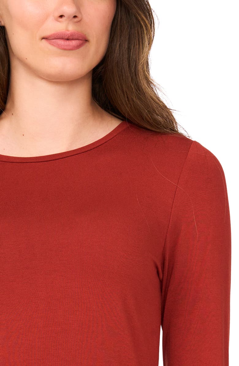 Halogen<sup>®</sup> Crewneck Long Sleeve T-Shirt, Alternate, color, Burnt Henna