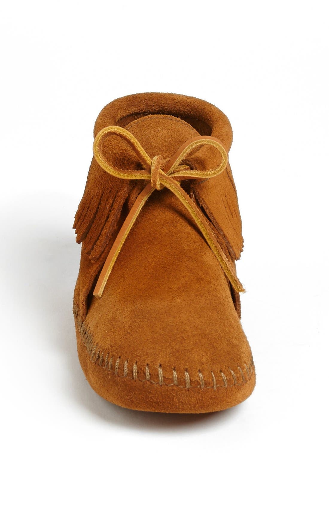 Minnetonka Kids' Classic Fringe Boot, Alternate, color, Brown