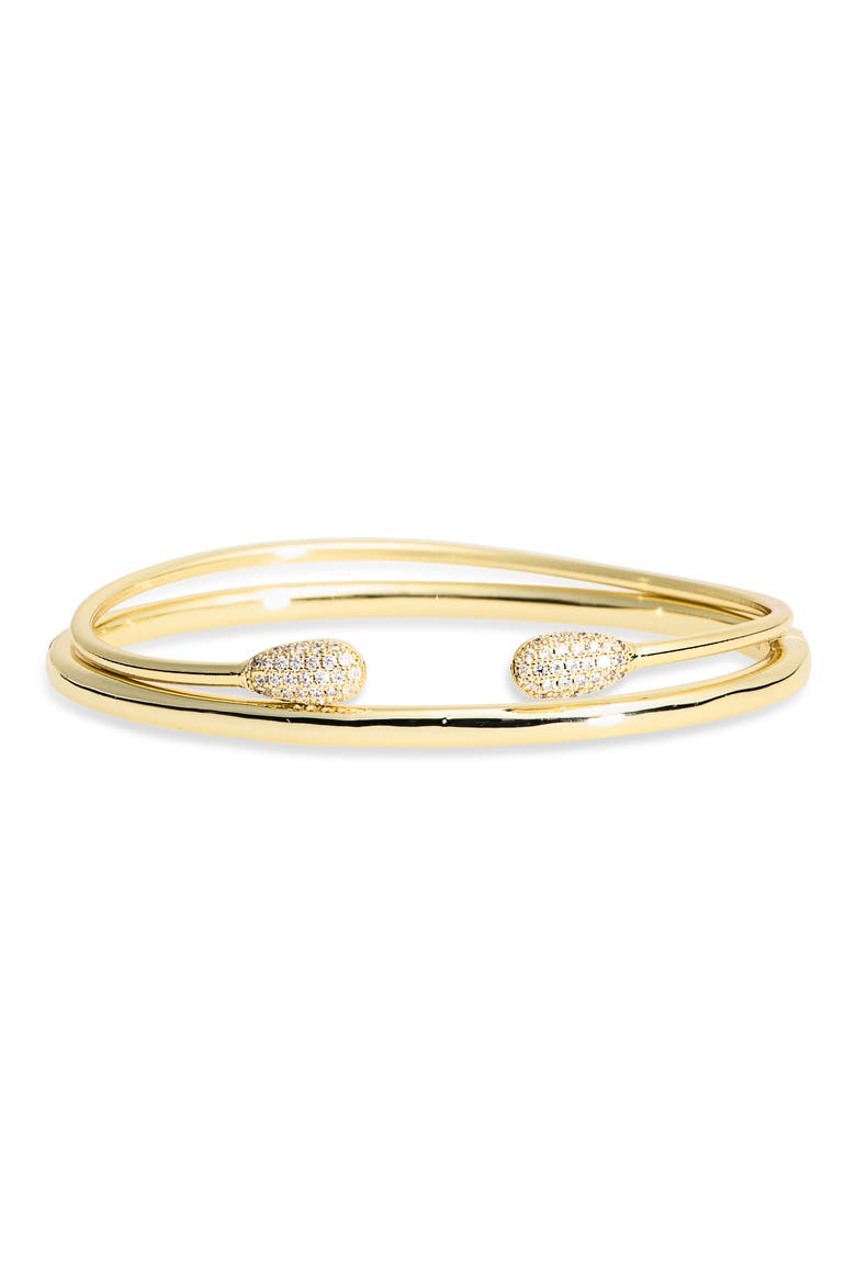 Set of 2 Cuff Bangle Bracelets, Main, color, GOLD