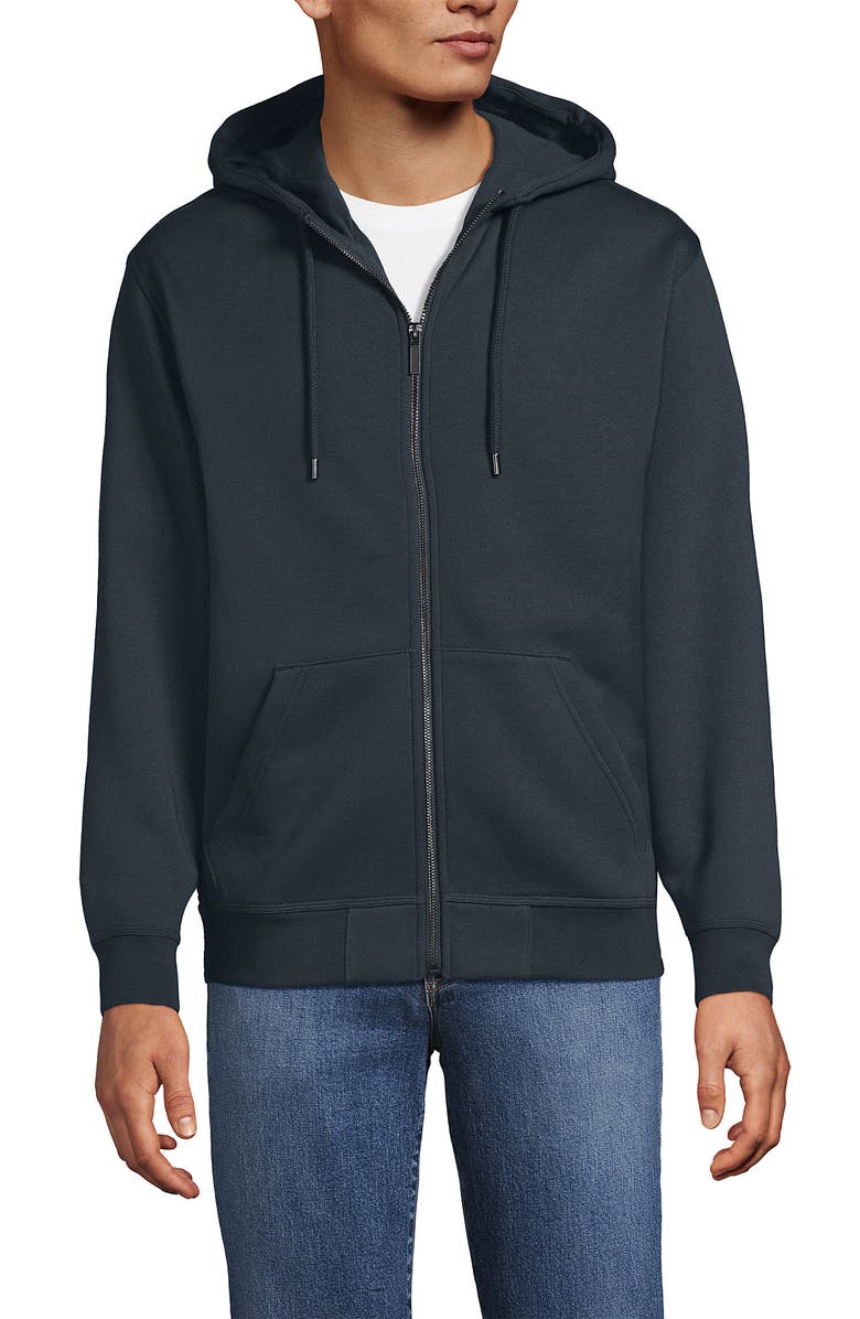 Lands' End Long Sleeve RainDefense Serious Sweats Full Zip Hoodie, Main, color, Steel Gray