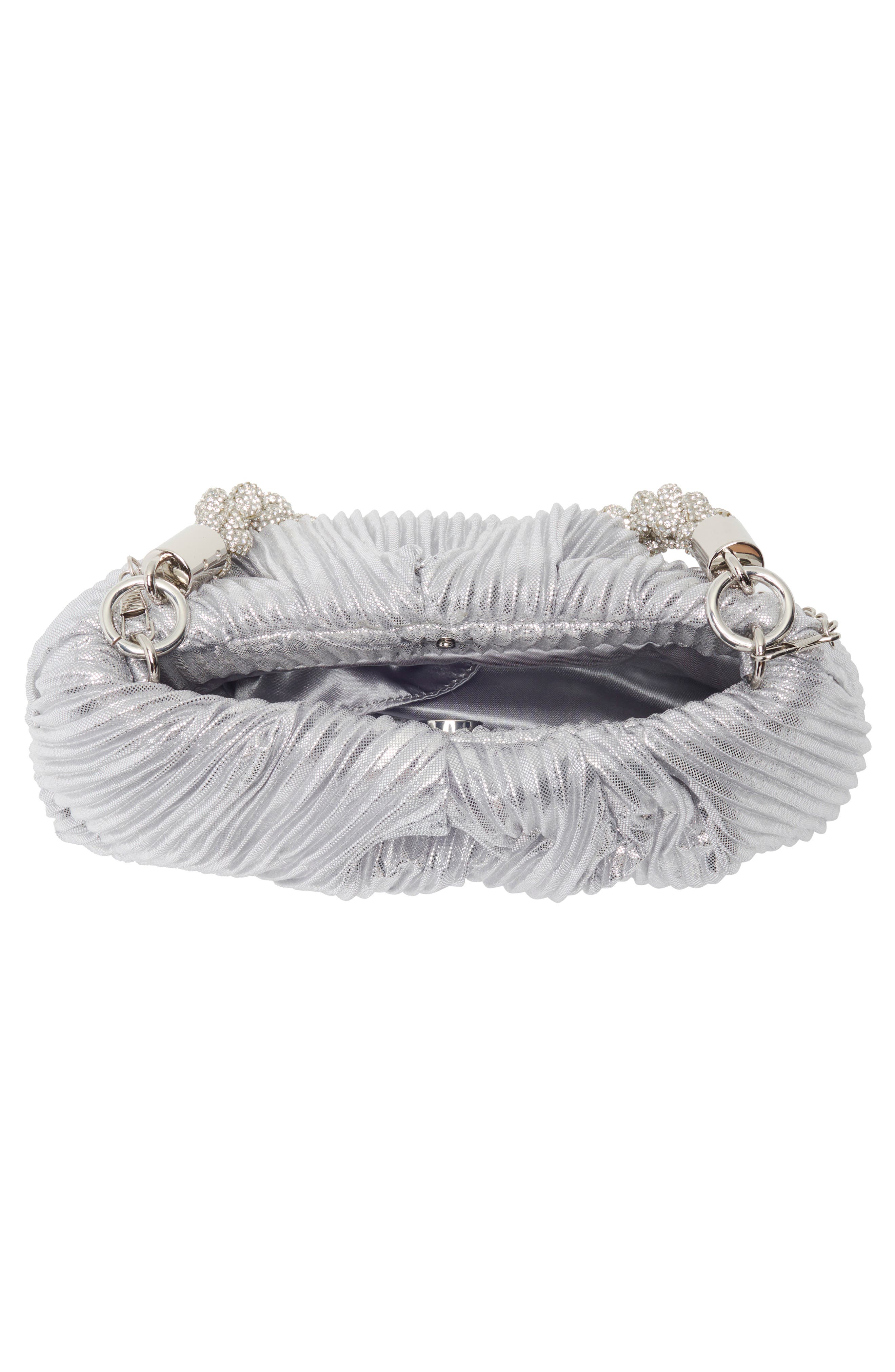Florian Pleated Metallic Shoulder Bag, Alternate, color, SILVER