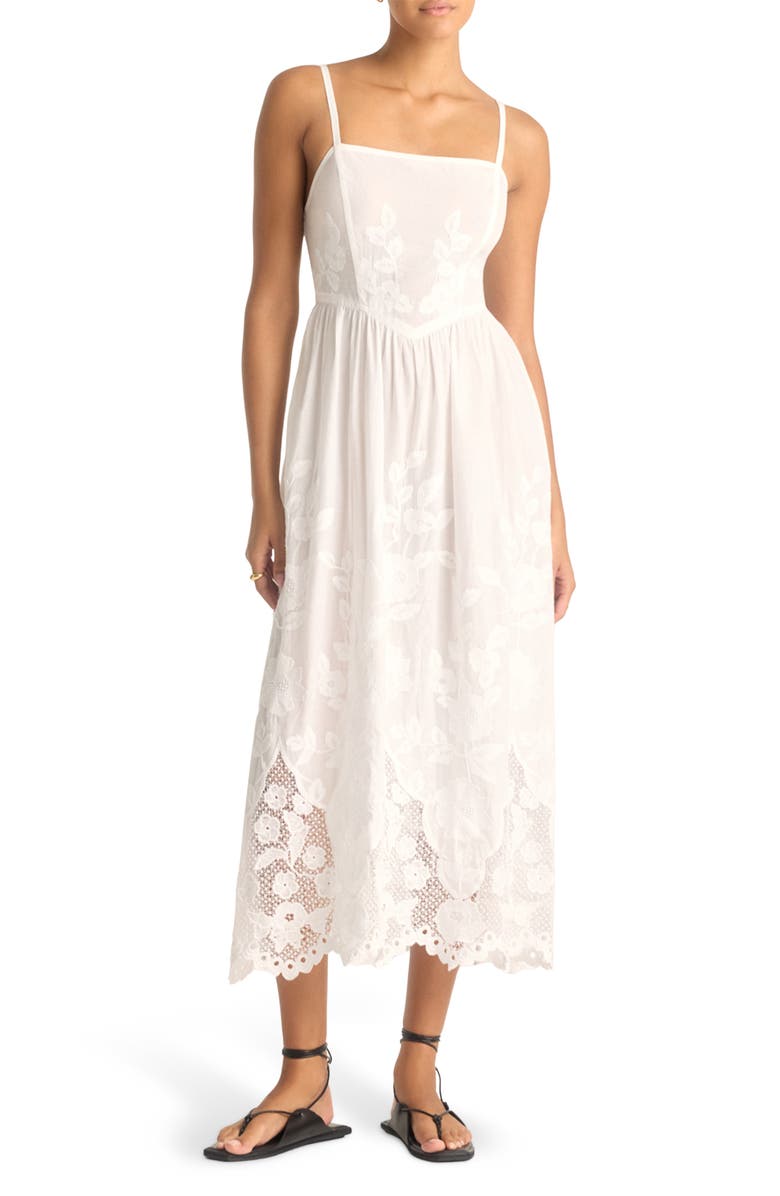 Vitamin A<sup>®</sup> Flora Embroidered Sleeveless Cover-Up Maxi Dress, Main, color, White