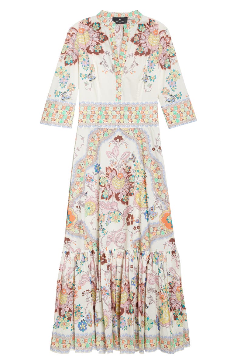 Etro Floral Paisley Maxi Dress, Alternate, color, Stampa F.do Bianco