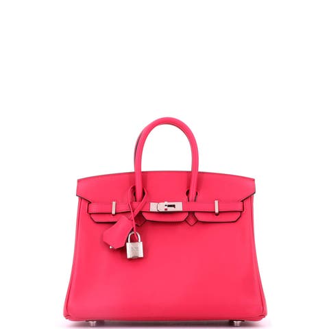 Birkin Handbag Pink Swift With Palladium Hardware 25