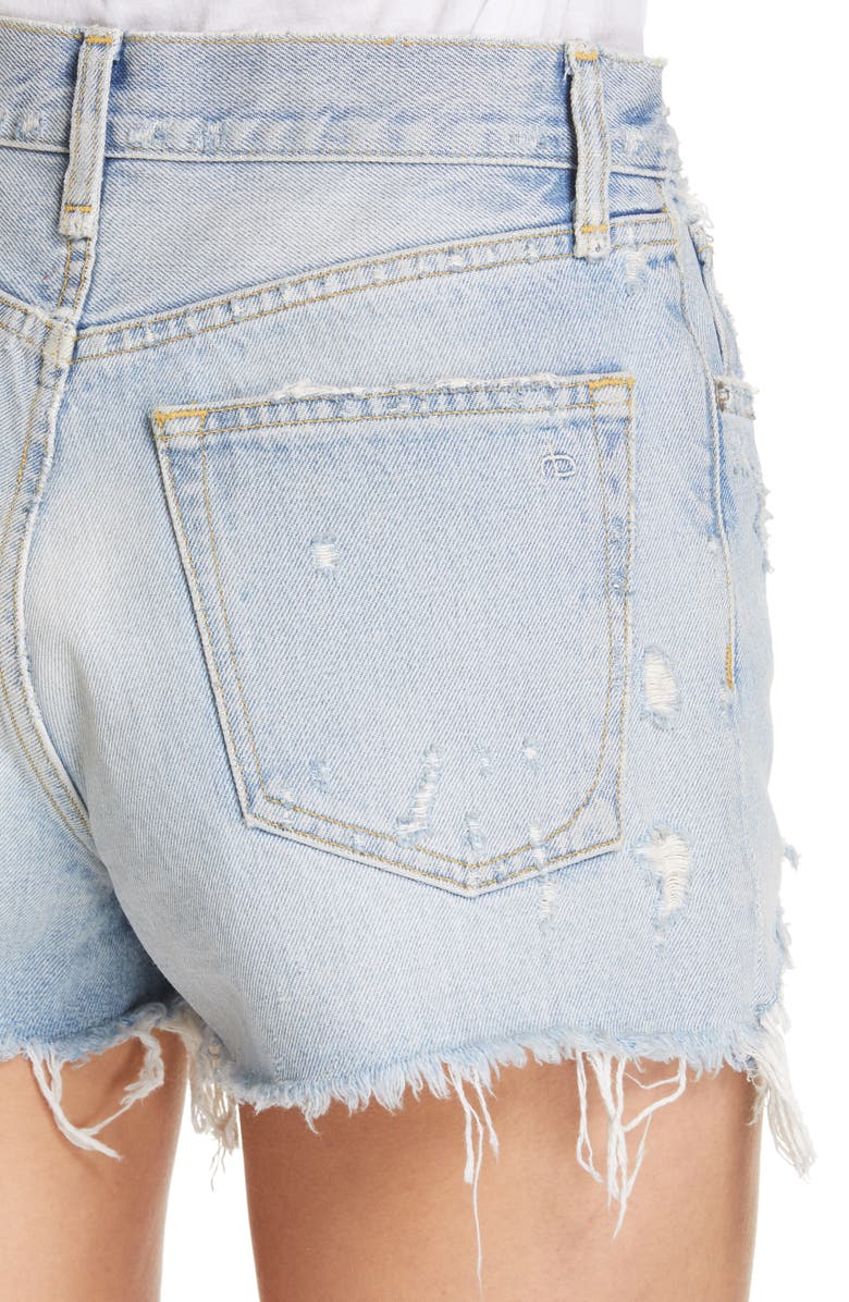 rag & bone Maya High Waist Ripped Denim Cutoff Shorts, Alternate, color,