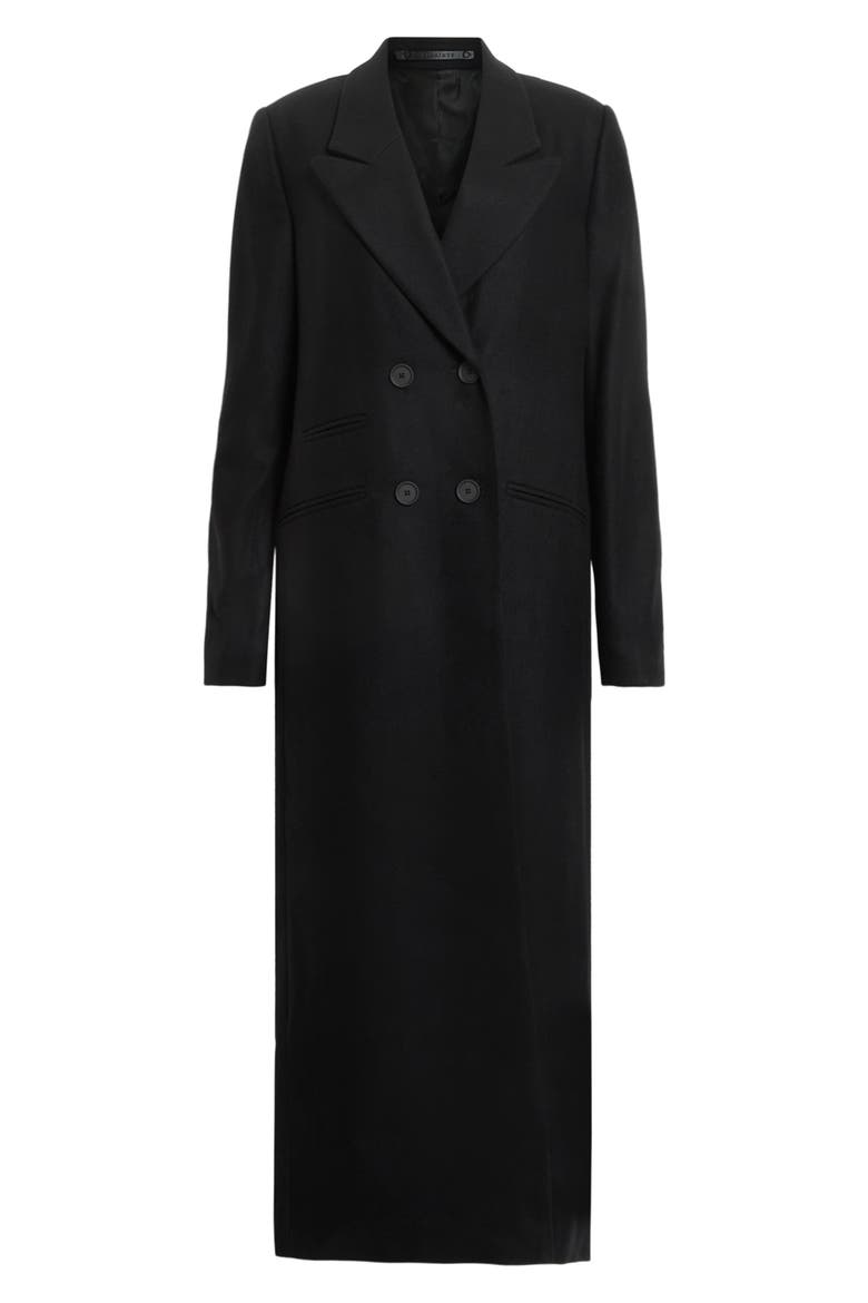 Ellen Double Breasted Wool Blend Coat, Alternate, color, BLACK