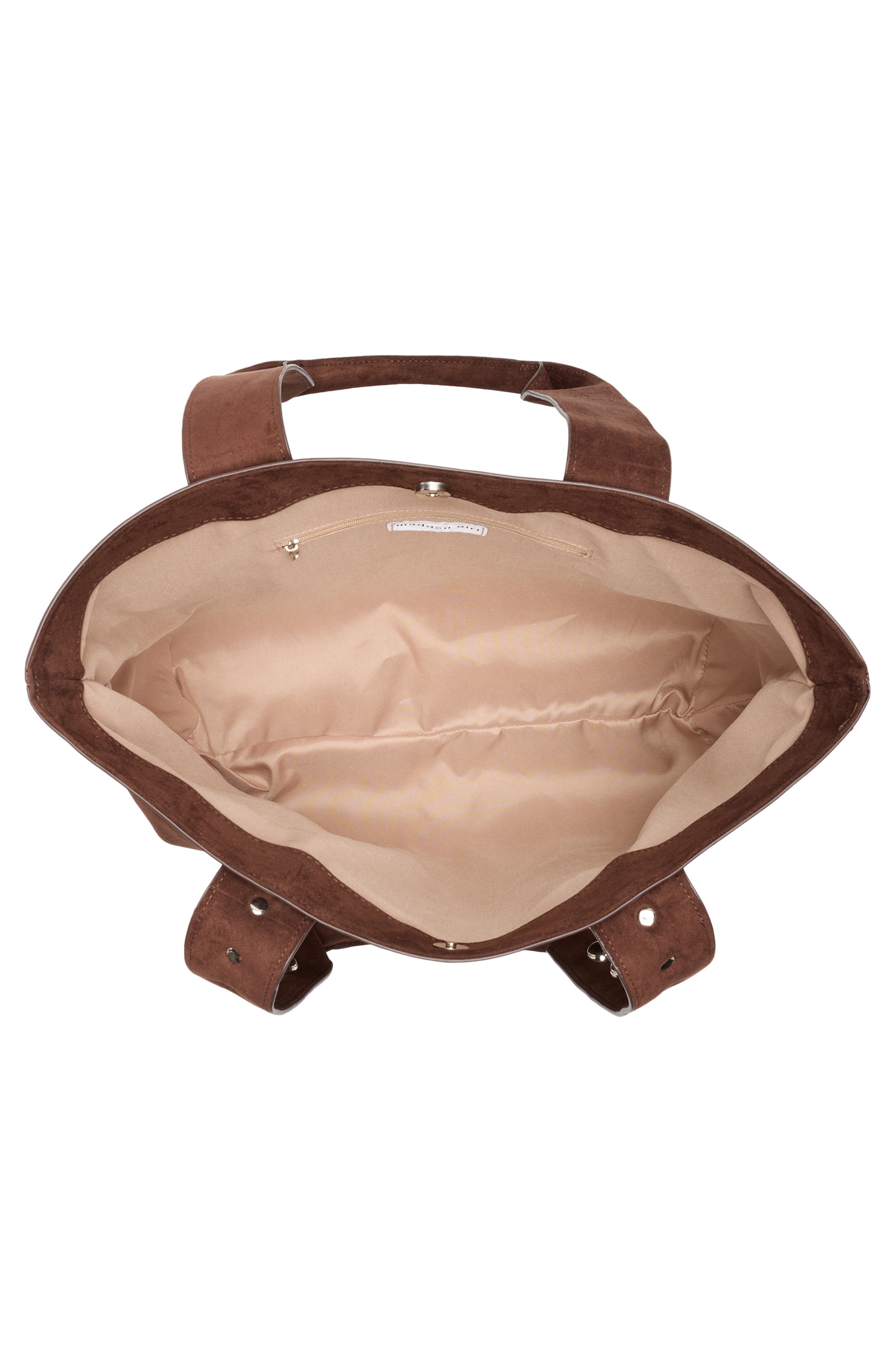 Madden Girl Large Faux Suede Tote, Alternate, color, Brown
