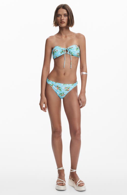Desigual Pineapple Bikini Bottoms In Light Turquoise