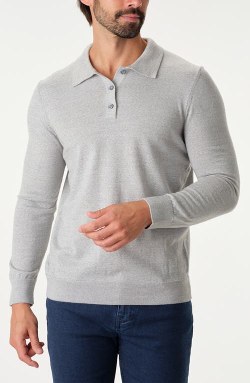 Studio Garnet Los Angeles Lightweight Merino Wool Quarter Zip Sweater In Silver