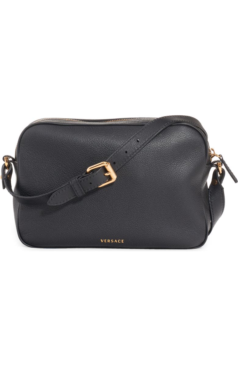 Versace Medusa Leather Crossbody Camera Bag, Alternate, color,
